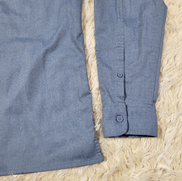 Lululemon Commission Long Sleeve Button Up Shirt Men's 2XL Blue Stretch Casual - Picture 5 of 15